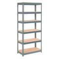 Global Industrial Extra Heavy Duty Shelving 36W x 12D x 96H With 6 Shelves, Wood Deck, Gry B2297321